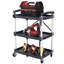 Chariot de service pliable 3 couches pliable Pack-N-Roll, noir, 50 lb. Capacité de charge par tablette