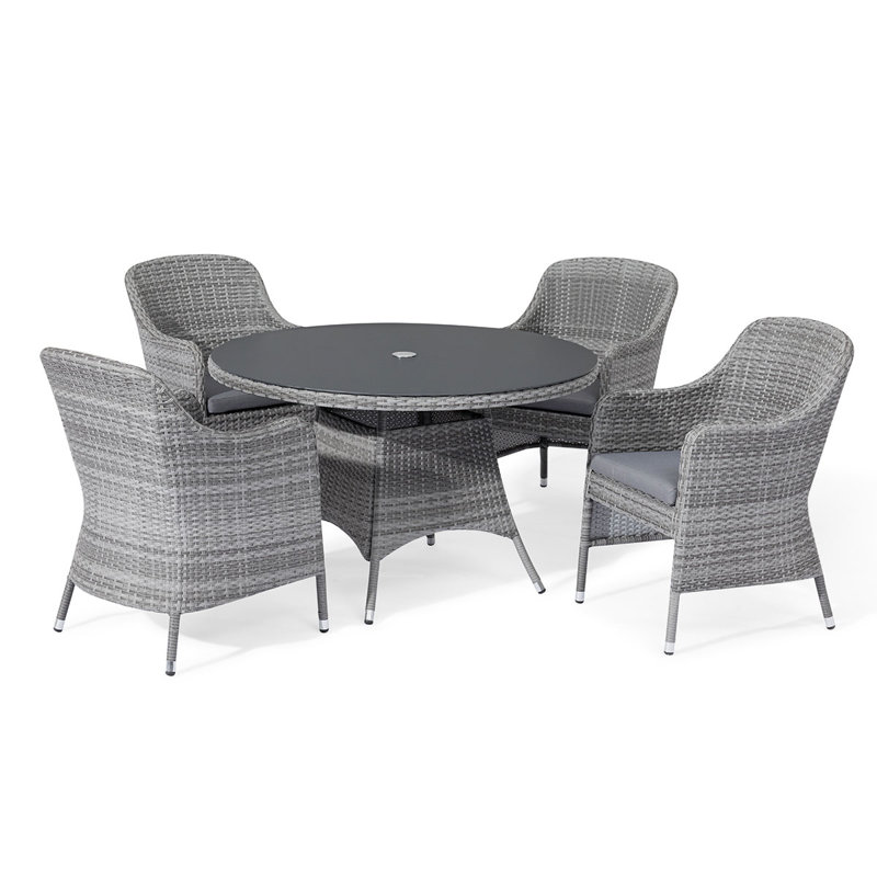 Adilet 4 Seat Round Dining Set - 120cm Dia
