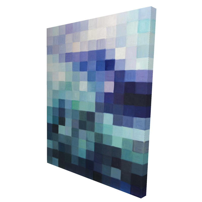 Pixelized Landscape - Modern Mountains, toile pour décoration intérieure, H 48 po x l 36 po