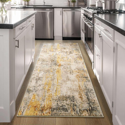 Tapis de couloir de cuisine abstrait antidérapant