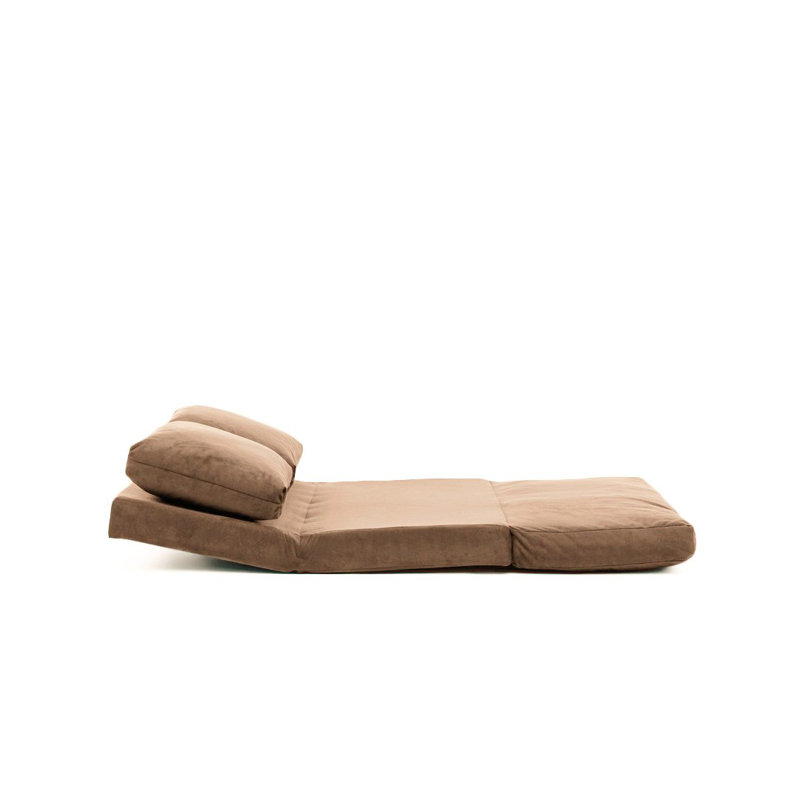 Versatile 2-Seat Sofa-Bed, Light Brown, 47.2 x 47.2 x 36.0 inches | 100% Metal Frame & 100% Polyester Fabric | 5-Level Adjustable Backrest, Foam Filling for Comfort, Easily Converts from Chair to Bed | Max Weight 440 lbs