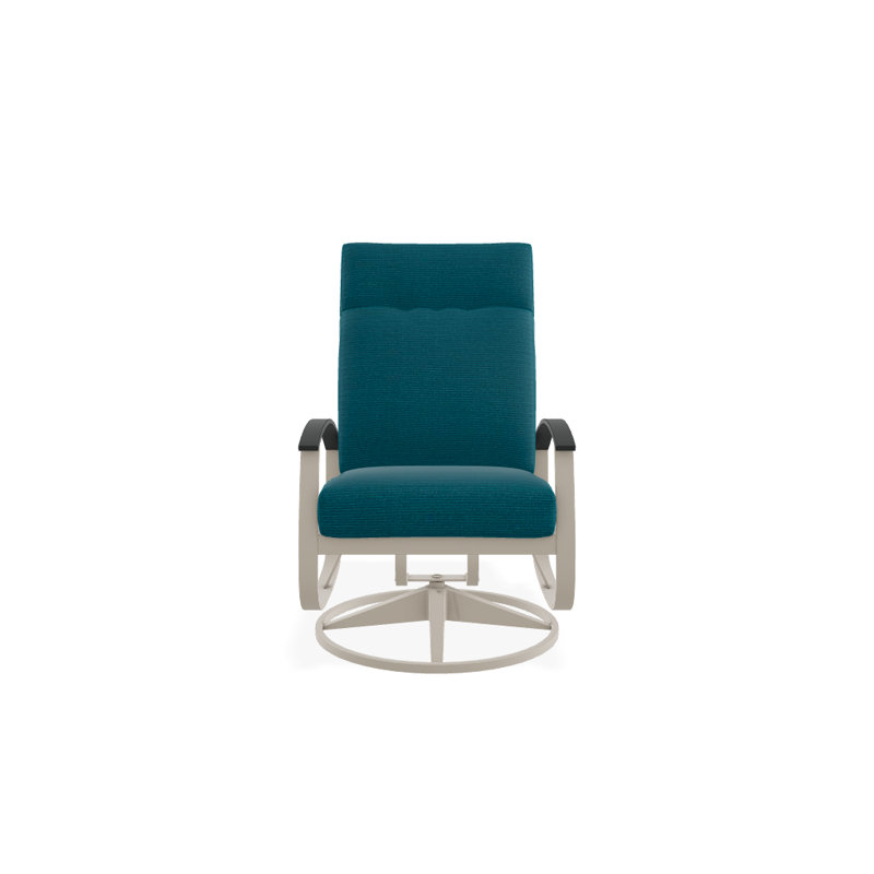 Belle Isle Outdoor Rocker Chair, Spectrum Peacock Sunbrella® Plainweave, Classic Graphite P30, Textured Snow