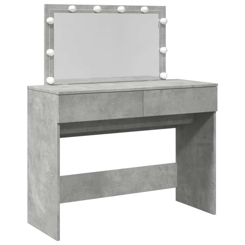 Dressing Table with Mirror, Concrete Grey