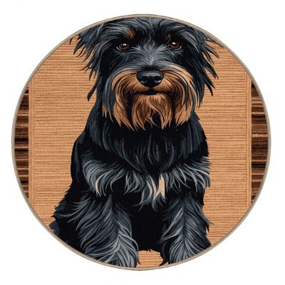 Washable Black Russian Terrier Dogs Area Rug