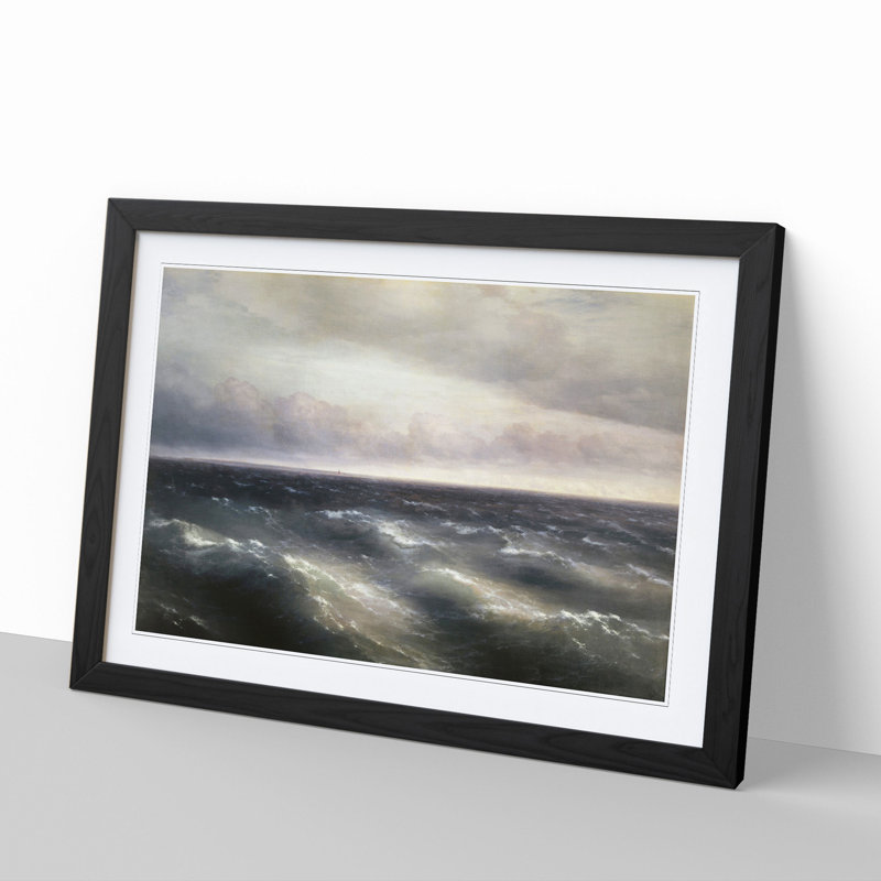 The Black Sea by Ivan Aivazovsky - Picture Frame Painting, Black Framed, 27cm H x 36cm W x 2cm D