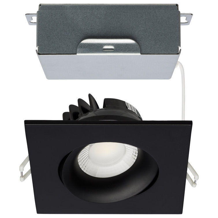 3.5" Square Selectable Color Temperature Dimmable Air-Tight IC Rated LED Canless Recessed Lighting Kit