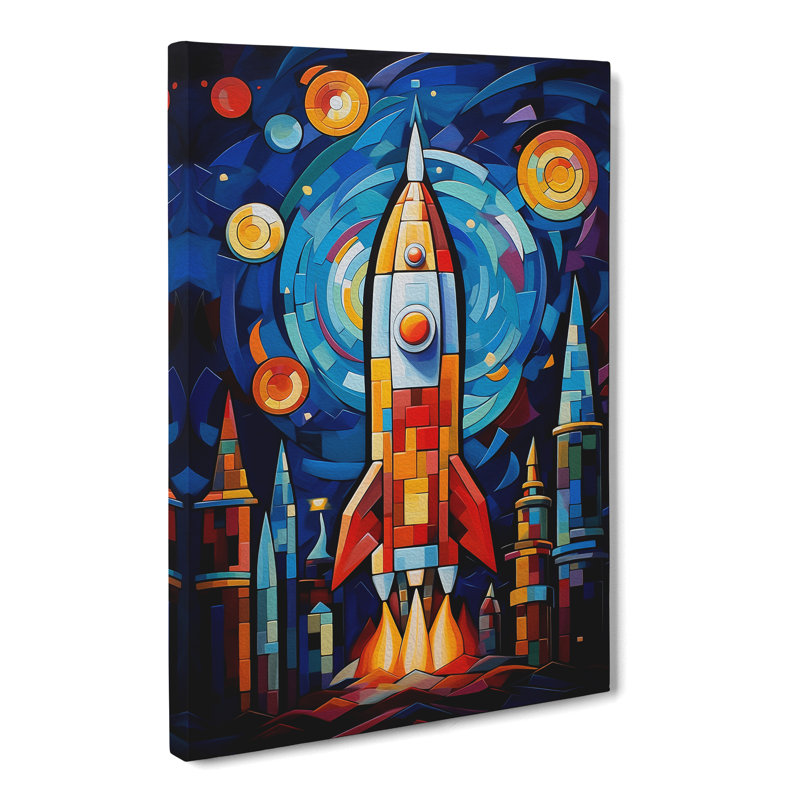Rocket Cubism - Wrapped Canvas, 76cm H x 50cm W x 3cm D