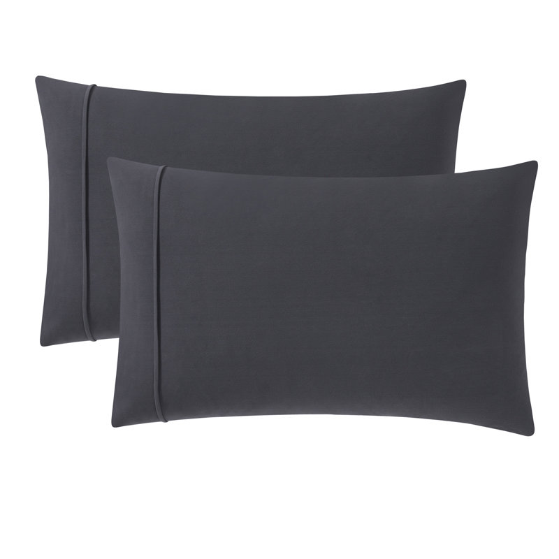 Taies d'oreiller en flanelle unie ultra douce par Sweet Home Collection, Gris, Taie d'oreiller très grande