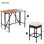 Table et tabouret d'extérieur en bois avec coussins amovibles, pliables, résistants aux intempéries, rouillés, peu encombrants, brun 5, antidérapants, hauts, stables-1180717480