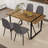 5-Piece Modern Rectangular Wood Dining Set with Geometric Metal Base and Upholstered Chairs-722098009-722098011