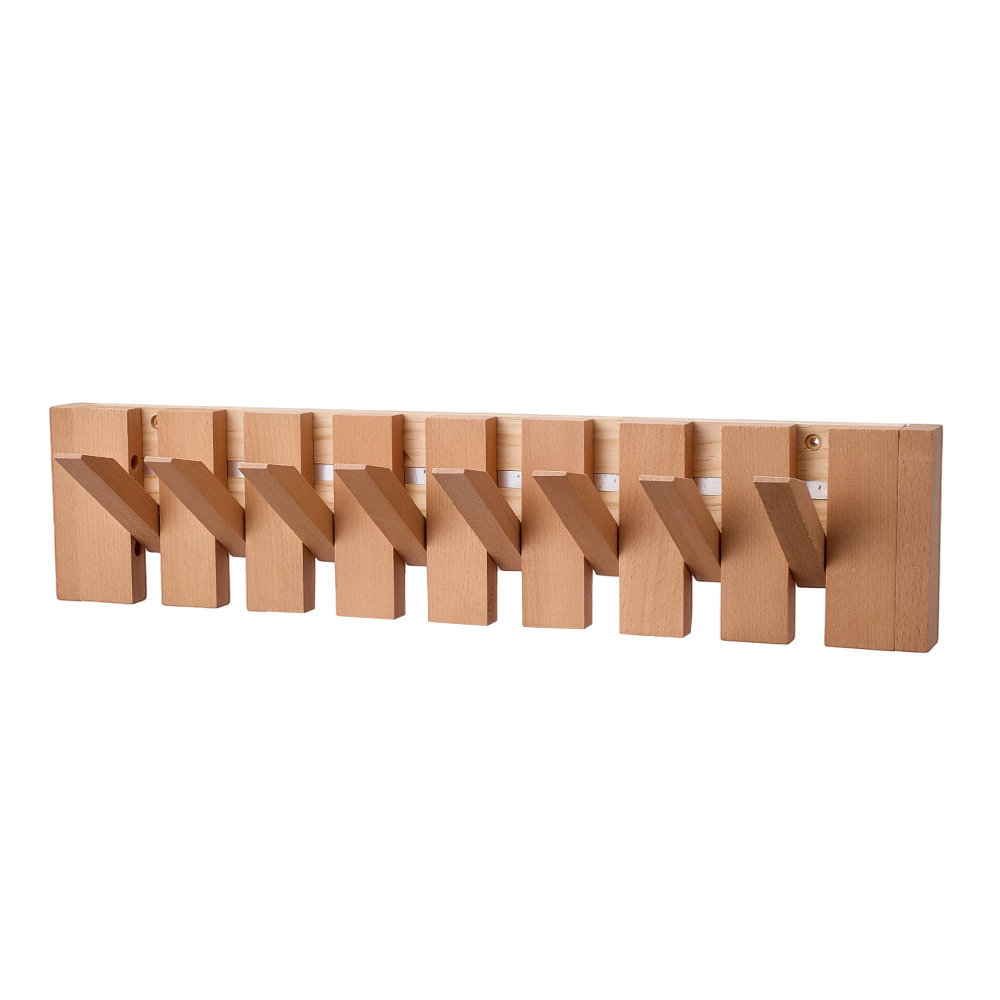 Solid Wood Wall Mounted Required 8 - Hook Wall Mounted Coat Rack