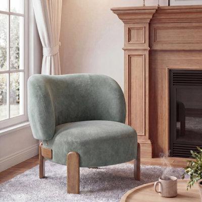 Harr Mid-Century Modern Wingback Upholstered Accent Chair