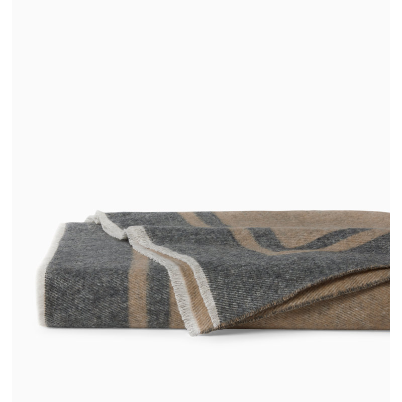 Viletta Quilted Throw Blanket, Gray/Beige