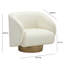 Fauteuil d'appoint pivotant en velours crème Glaser