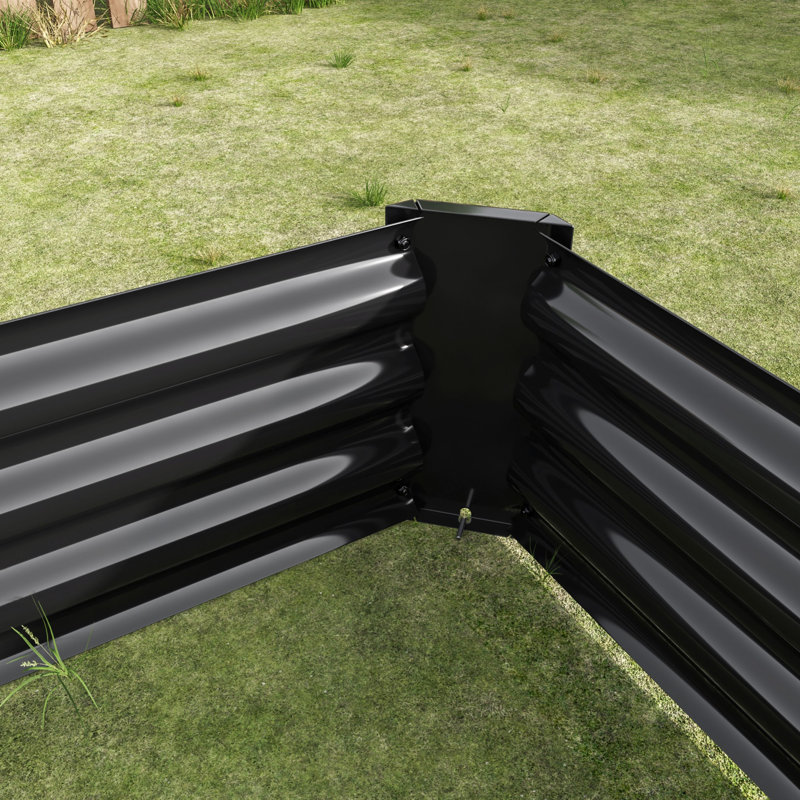 Metal Raised Garden Bed, Rectangle Raised Planter For Flowers, Vegetables, Herb, Black