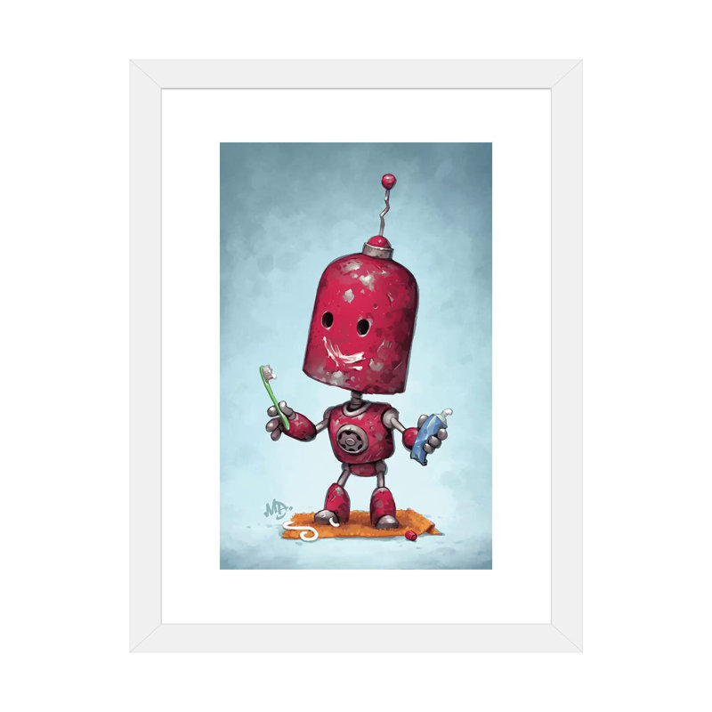 « Brave face » par Matt Dixon-impression, Blanc, H 32 po x l 24 po x P 1 po, Papier blanc