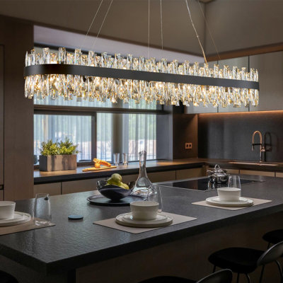 Dimmable Modern Square / Rectangle Crystals Chandelier