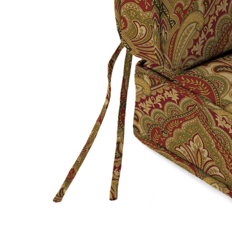 22" x 45" Outdoor Deep Seat Chair Cushion Set with Ties and Welt, Grovedale Pompeii