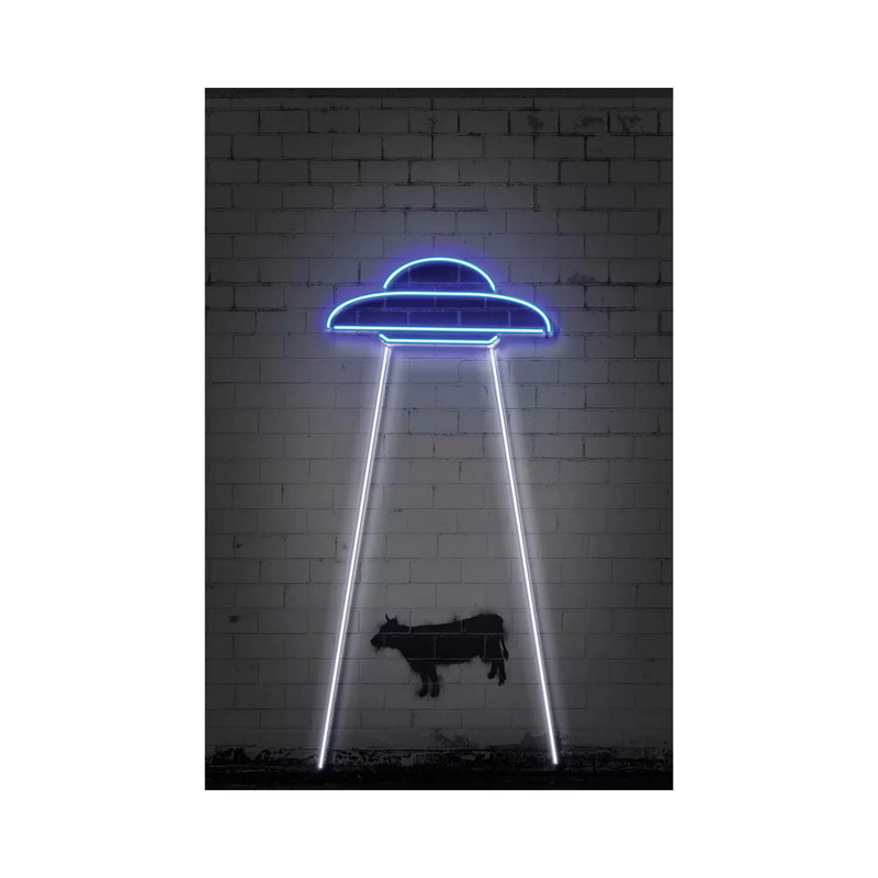 UFO 1 Piece Wrapped Canvas Wall Art, 20.32 cm H x 30.48 cm W