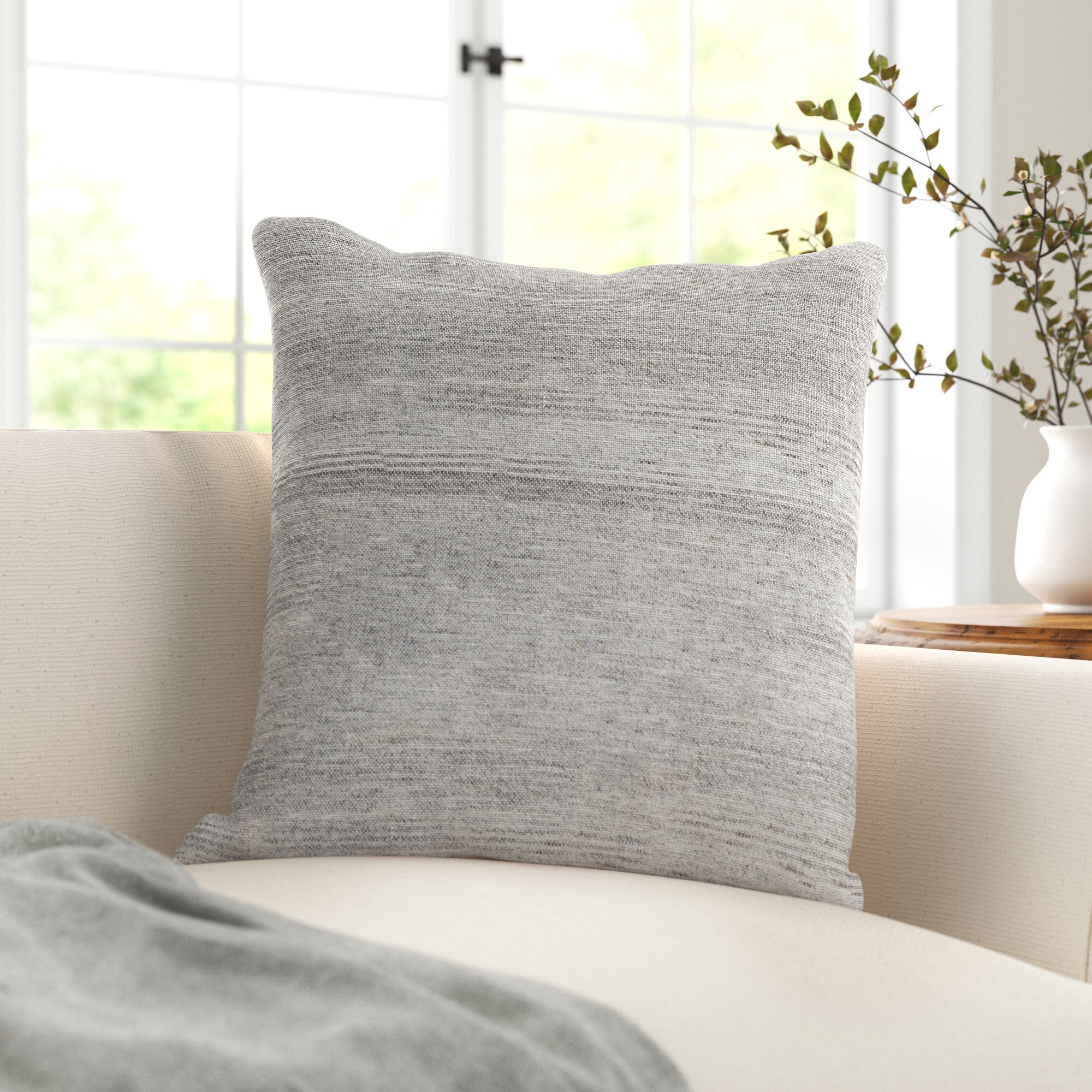 Rylie Cotton Throw Pillow, Down, 18" x 18"