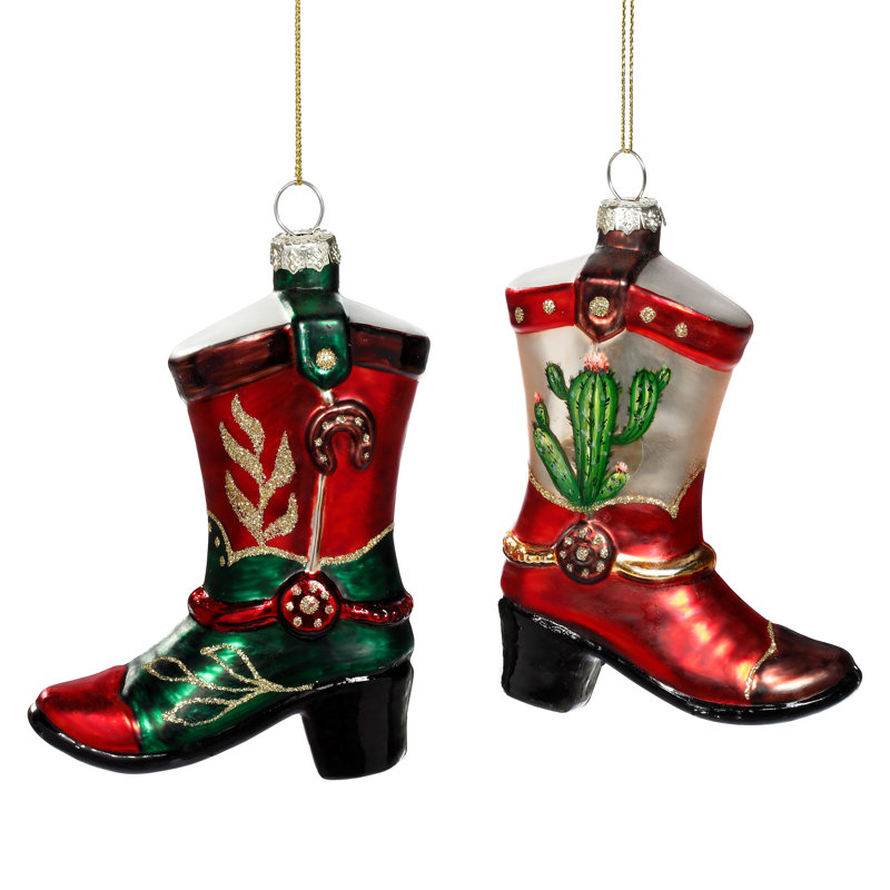 Ornement de bottes de cowboy - ensemble de 4 pouces de 12