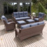 Ensemble de meubles de patio 7 pièces, ensemble de chaises berçantes modulaires en osier rotin avec repose-pieds, fauteuils coulissants pivotants et table basse
