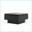 Table basse à plateau relevable avec rangement caché et texture martelée