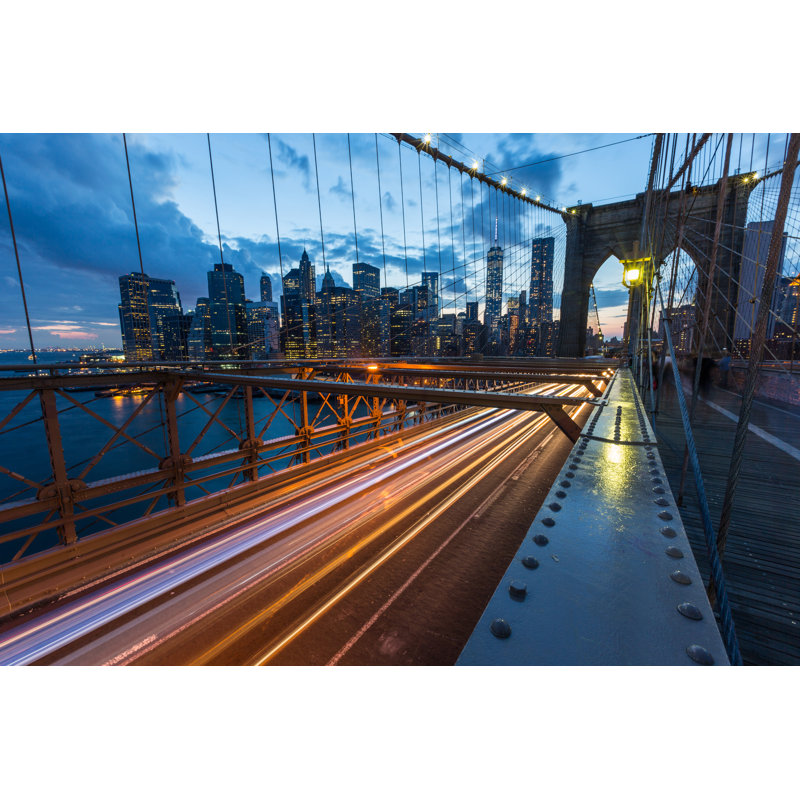Frankland Brooklyn Bridge - Wrapped Canvas Print, 30cm H x 46cm W 3.8cm D