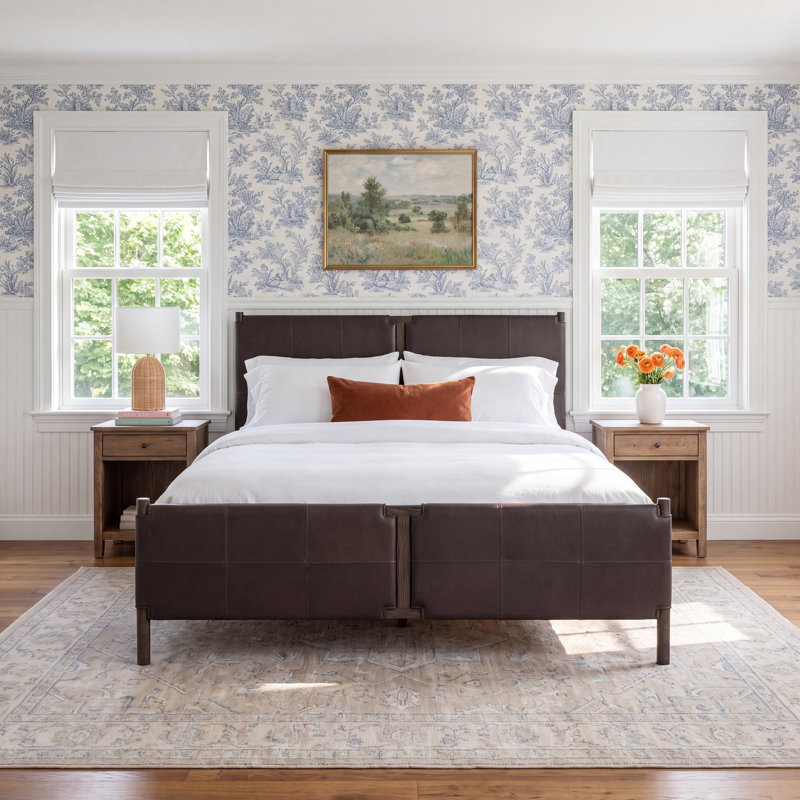 Sunita Upholstered Platform Bed, King, Heirloom Sienna