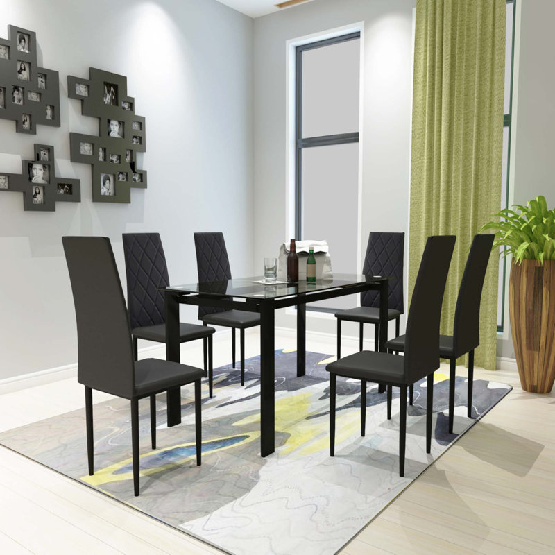 Ensemble de table de salle à manger 7 pièces, table et chaise