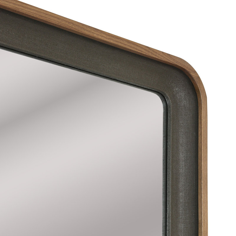 Arno Grand Floor Mirror-Dark Green Lacquered Linen