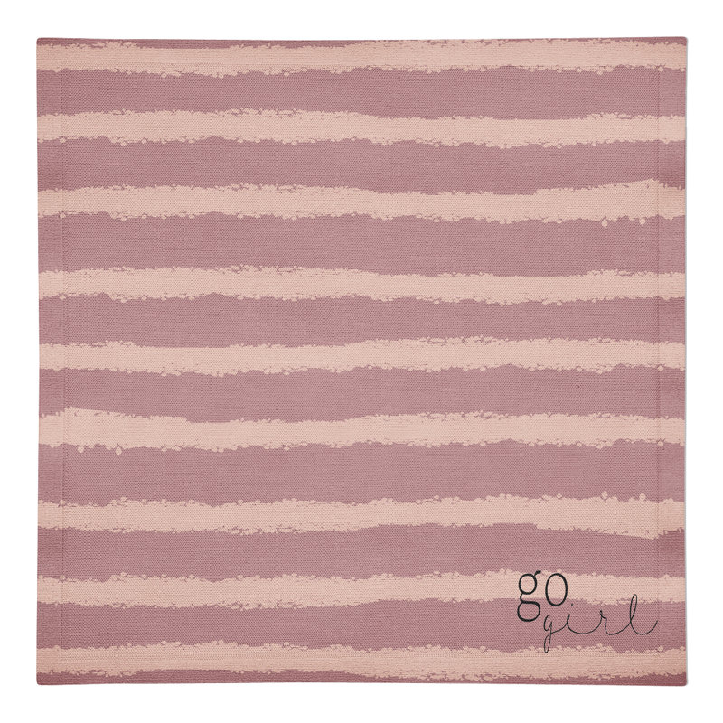 Ednamae Cotton Striped Square Napkin, Light Pink/Purple