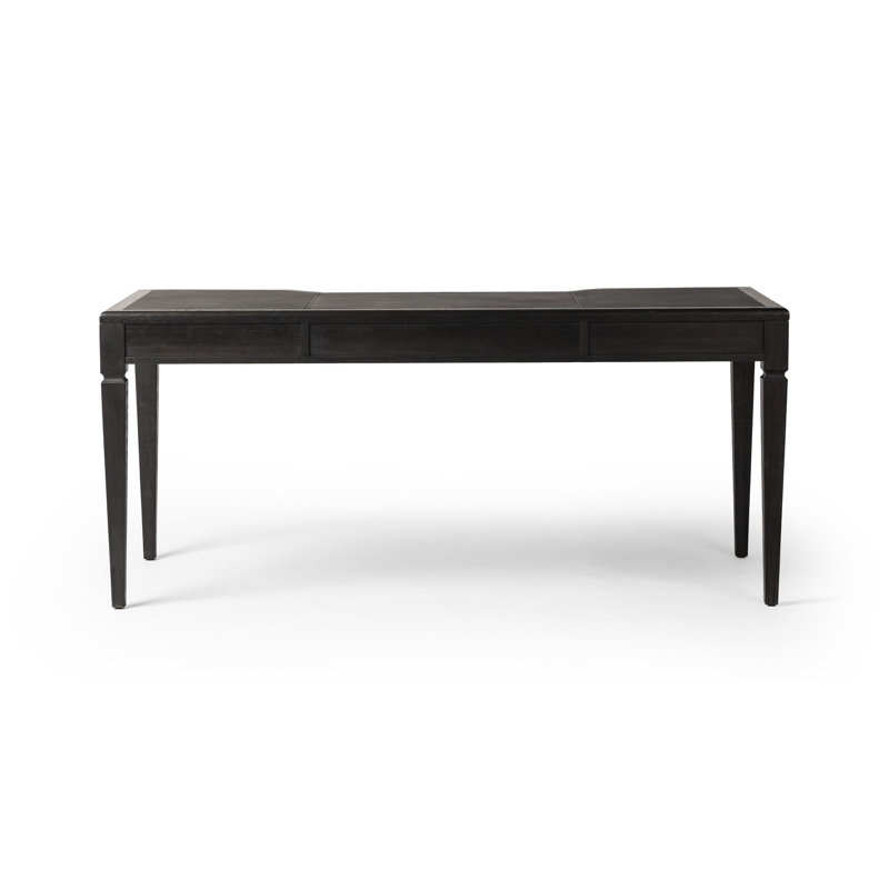 Claude Solid Wood Writing Desk, Black