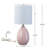 19in. Pink Ceramic Table Lamp With White Linen Shade And Brushed Nickel Lamp Neck-594947420