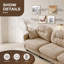 Canapé d'angle minimaliste en chenille plissée avec pouf, 3 places, couleur camel-1644809250