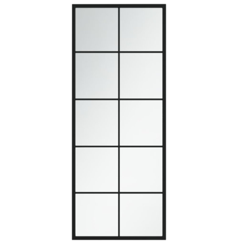 Miroir mural en métal noir, 39,4 po x 15,7 po, 1 pièce