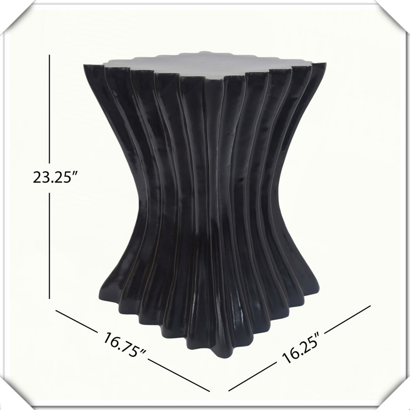 Outdoor Wave Design Side Table Decorative Accent Functional Versatile Practical Stylish Durable, Black