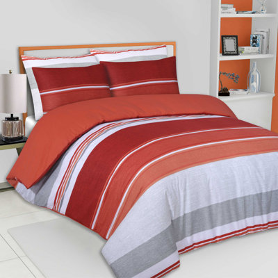 Aristotel Cotton Blend Solid Colour Duvet Cover Set with Pillowcases Included