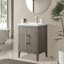 Meuble-lavabo simple 24 po avec plateau en céramique Chambery-94564323-94426582-119156864