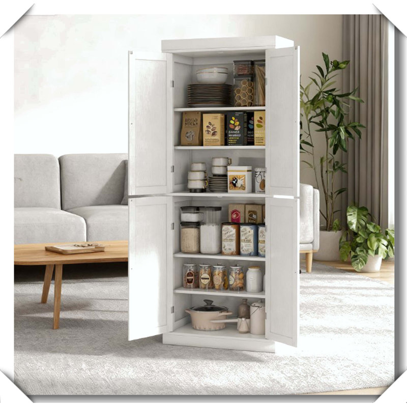 Modern Freestanding Food Pantry Cabinet Versatile Elegant Storage