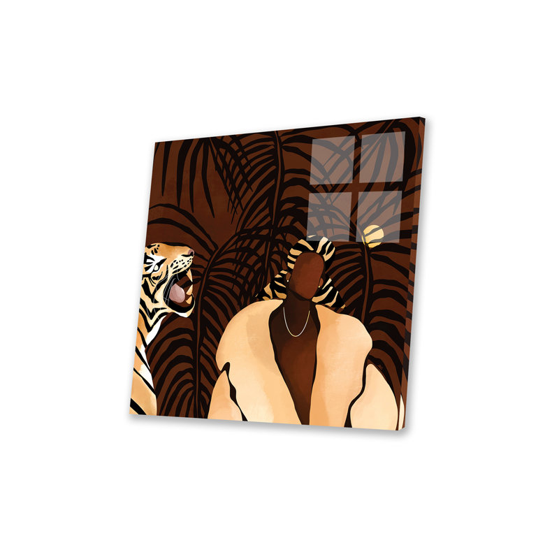 Dans la nature (brun), reproduction sur verre acrylique, Brun