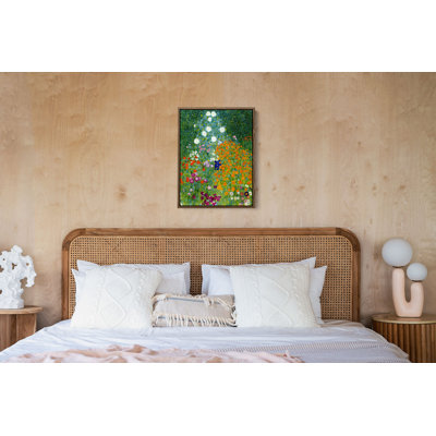 'Farm Garden' by Gustav Klimt, Colourful Wildflowers Fine Art Gallery Canvas Print