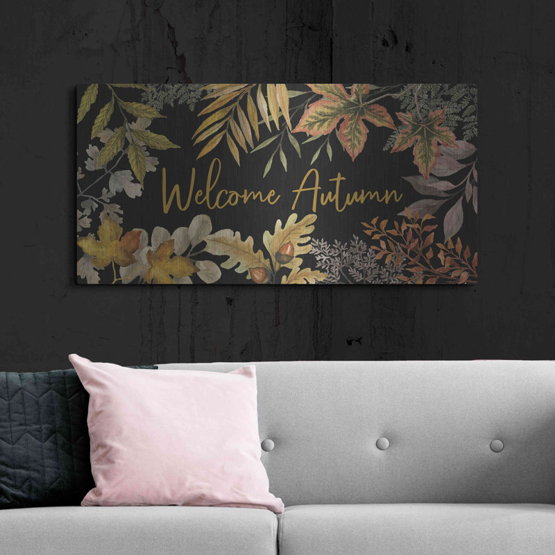 «Welcome Autumn» par Cindy Jacobs, art mural en métal, H 24 po x l 48 po
