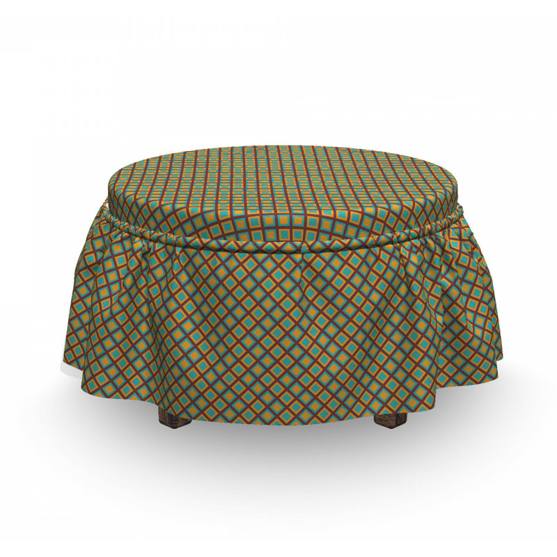 Housse pour repose-pieds mosaïque de cellules rhombus