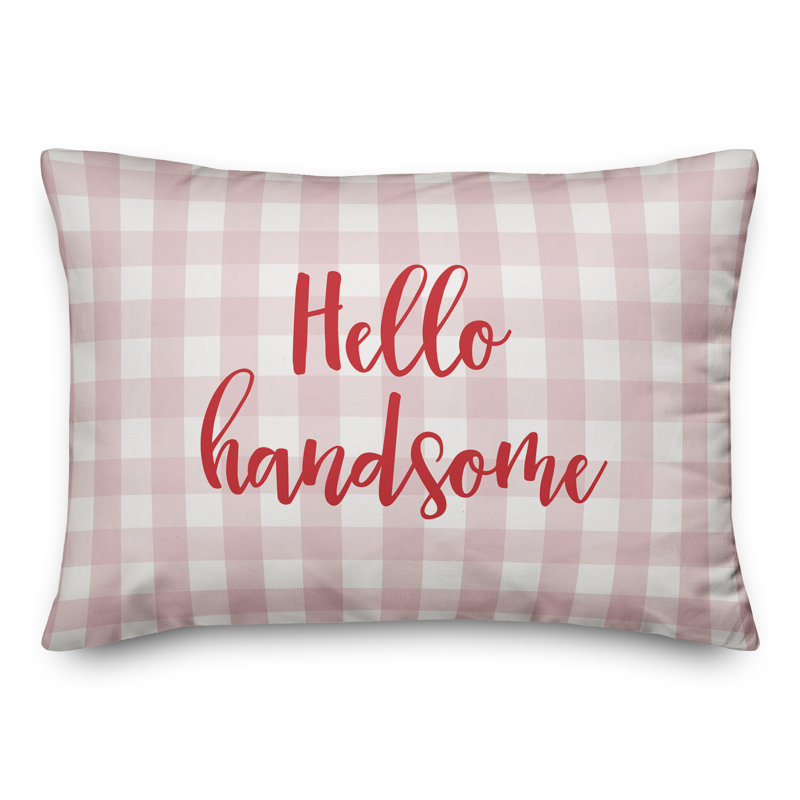 Plaid Throw Pillow, Red/Pink