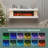 60" Glassless Wall Mounted Electric Fireplace, Multi Ambient Light Colors, Remote, 1500W Heater, White-1101628488