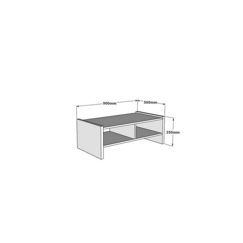 Stylish 2-Tier Coffee Table, Freesia Marble Finish, 35.4 x 19.7 x 15.7 inches | 100% Melamine Coated Particle Board, Thickness: 0.71 inches | Additional Storage, Perfect for Living Room & Modern Spaces, Durable & Elegant Design