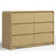 Commode double 6 tiroirs, commode l 47,2 po / profil profilé, commode de chambre moderne pour chambres et salons, bois-1680313842
