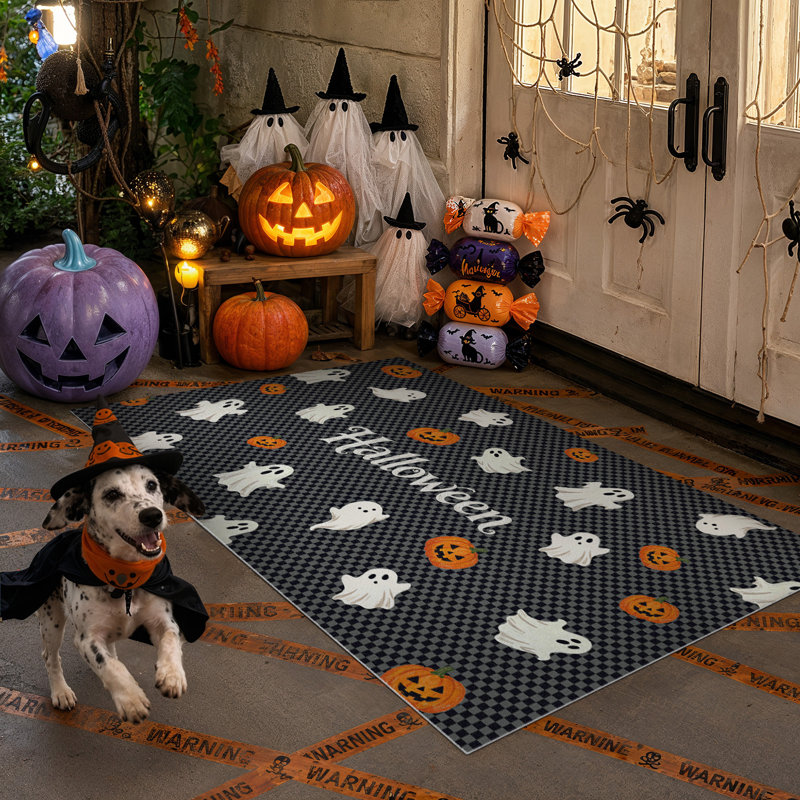 Personalizable Non-Slip Halloween Doormat, Rectangle 3'x 5'