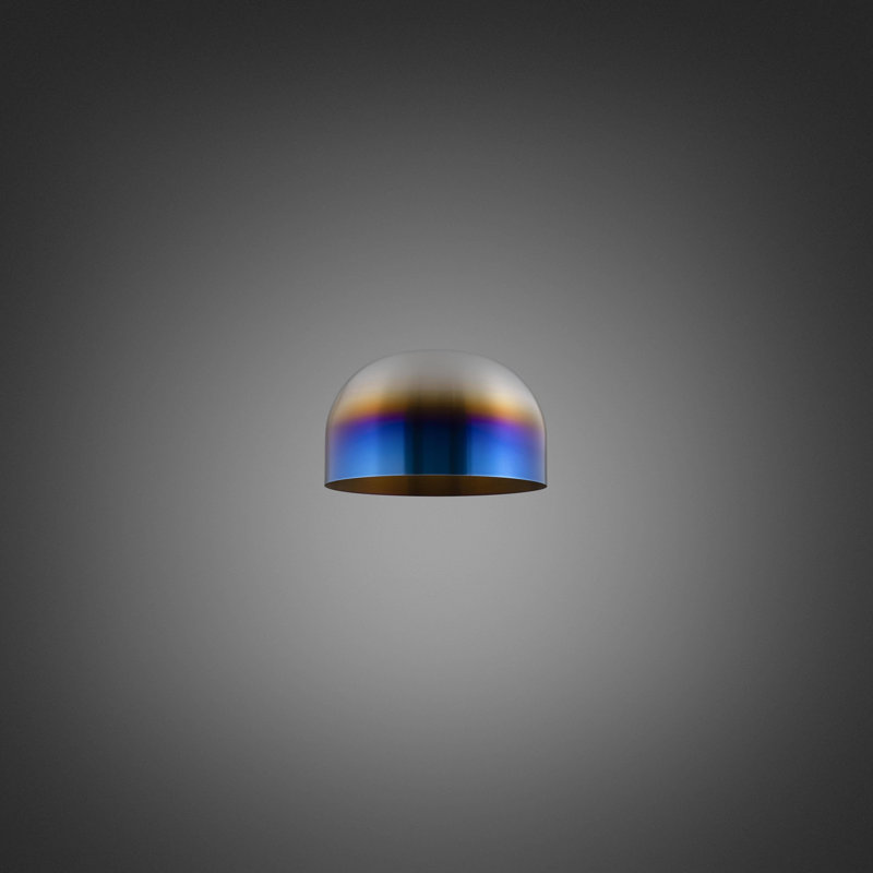 Metal Dome Pendant Shade, 8.07" H x 13.39" W x 13.39" D, Burnt Steel